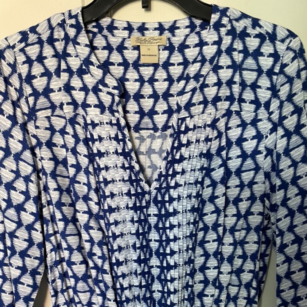 Lucky Brand Blue and White Patterned Dress